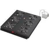 Digitus Professional Unique DN-19 FAN-6-SRV-B - Bakke til blæser i rack - med 6 køleblæsere, termostat - sort, RAL 9005 - 19