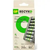 GP Batteries ReCyko+ E821, Nikkel-Metalhydrid (NiMH), AA, AAA, 8 stk, Batterier inkluderet