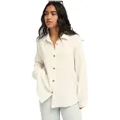 Roxy - Mærker - Morning Shine Shirt Coconut Milk til UnisexBomuld - Størrelse L - Beige