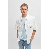 HUGO Skjorte med oversize fit i bomuldstwill