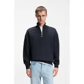 HUGO Neeler 10249110 Blue Halv Lynlås Sweatshirt