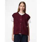 Pieces Vest 'PCKatty' carminrød