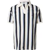 Tommy Hilfiger Bluser & t-shirts 'Relaxed Fit Stripe Crepe' blå / navy / hvid