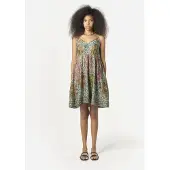 KOROSHI Kjole lysebeige / oliven / mint / pink