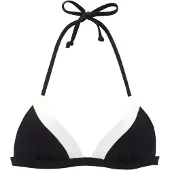 LASCANA Bikinioverdel sort / hvid