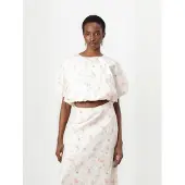 Crãs Bluse 'Bubblecras' jade / gammelrosa / offwhite