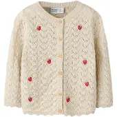 Name it Cardigan beige-meleret / rød