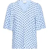 Ichi Bluse 'ZABBY' himmelblå / sort