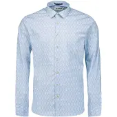 No-excess Skjorte Print Blå Lyseblå måle