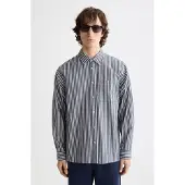 Scotch & Soda Striped Relaxed Fit Skjorte Med Lange ærmer
