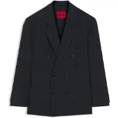 HUGO Modern fit blazer i ternet ny uld