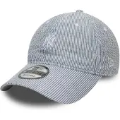 New Era Sportshætte '9TWENTY New York Yankees MLB Seersucker' marin / pastelblå