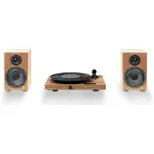 Pro-Ject Juke Box E1 HiFi Set, Bæltedrevet pladespiller, Semi-automatisk, Sort, Valnød, Syntetisk ABS, 33,45 rpm, 33,45 rpm