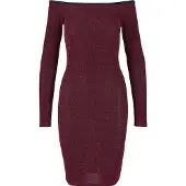 Urban Classics Off Shoulder Glitter Kjole Med Lange ærmer