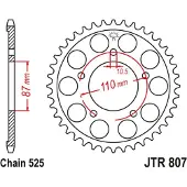JT Sprockets 525 Jtr807.48zbk Steel Bagtandhjul