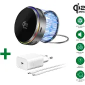 4smarts Qi2 25W MagSafe charger set with cooling RGB space grey