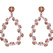 Luxenter Øreringe 'Wade' lys pink / rød / sølv