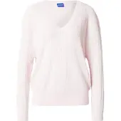HUGO Sweater med V-hals og halvgennemsigtig struktur