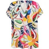 TATUUM Bluse 'Alea 2' lysebeige / orange / hindbær / rød