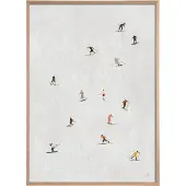 Fine Little Day Skiers plakat 50x70 cm Lysegrå
