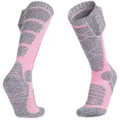 INF Opvarmede sokker med kulfiber - batteridrevet fodvarmer til koldt vejr Pink