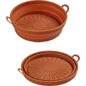 INF Sammenklappelig rund Air Fryer silikoneform Brown 19 cm