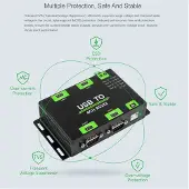 Semoic Industriel isoleret USB til 4-kanals RS232-konverterserie