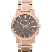 Burberry BU9353 taupe chronografskive rosaguldbelagt herreur