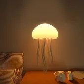 INF Flydende vandmandslyslampe med stemmestyring, gradient, natbordslampe, genopladelig berøringssensor