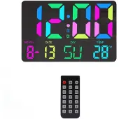 INF Digitalt ur med RGB LED display Black