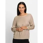 HEINE Bluse lysebrun / hvid