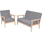 vidaXL sofasæt 2 dele stof lysegrå