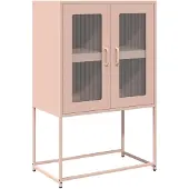 vidaXL højskab 68x39x107 cm stål lyserød