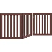 vidaXL hundelåge 3 paneler 150 cm foldbar poppeltræ brun