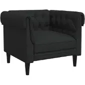 vidaXL Chesterfield-sofastol stof sort