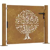 vidaXL havelåge 105x80 cm cortenstål trædesign