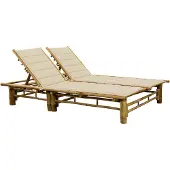 vidaXL 2-Personers Liggestol Med Hynder Bambus - Beige