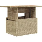 vidaXL havebord 100x55x73 cm polyrattan og akacietræ beige