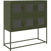 vidaXL skab 100,5x39x107 cm koldvalset stål olivengrøn
