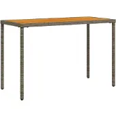 vidaXL havebord med top i akacietræ 115x54x74 cm polyrattan grå