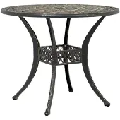 vidaXL havebord Ø90x75 cm støbt aluminium bronzefarvet