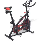 vidaXL motionscykel med pulssensor sort og rød