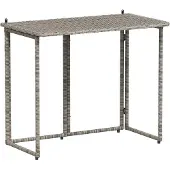 vidaXL foldbart havebord 90x51x75 cm polyrattan grå