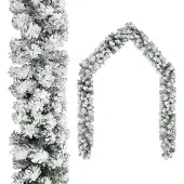 vidaXL juleguirlande med puddersne 10 m PVC grøn