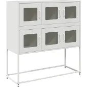 vidaXL Skænk 100,5x39x107 Cm Koldvalset Stål - Hvid