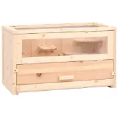 vidaXL hamsterbur 60x30x35 cm massivt fyrretræ