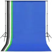 vidaXL fotostudieudstyr med 5 farvede kulisser og justerbar ramme