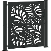 vidaXL havelåge sort 100x100 cm stål bølgedesign