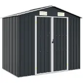 vidaXL Haveskur 205x129x183 Cm Galvaniseret Stål - Antracitgrå