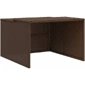 vidaXL garage til robotplæneklipper 86x90x52/57 cm polyrattan brun